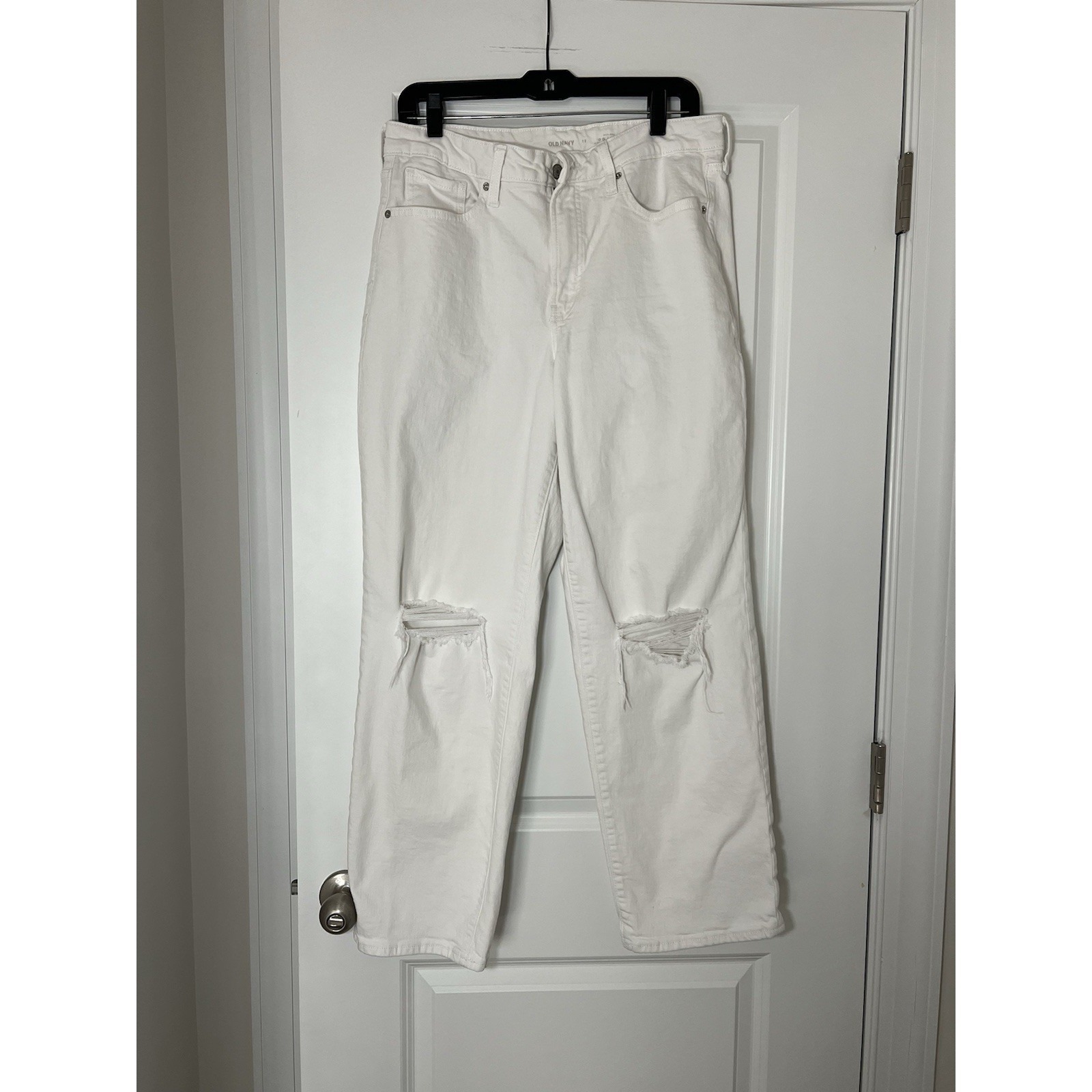 Women's Old Navy High Rise Og Loose Jeans White Denim Size 12